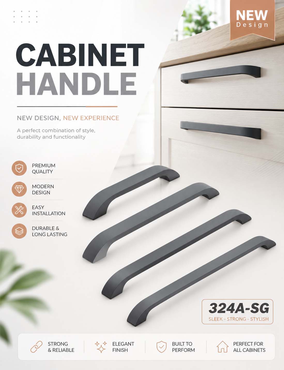 دستگیره کابینتی بهریزان مدل E324A