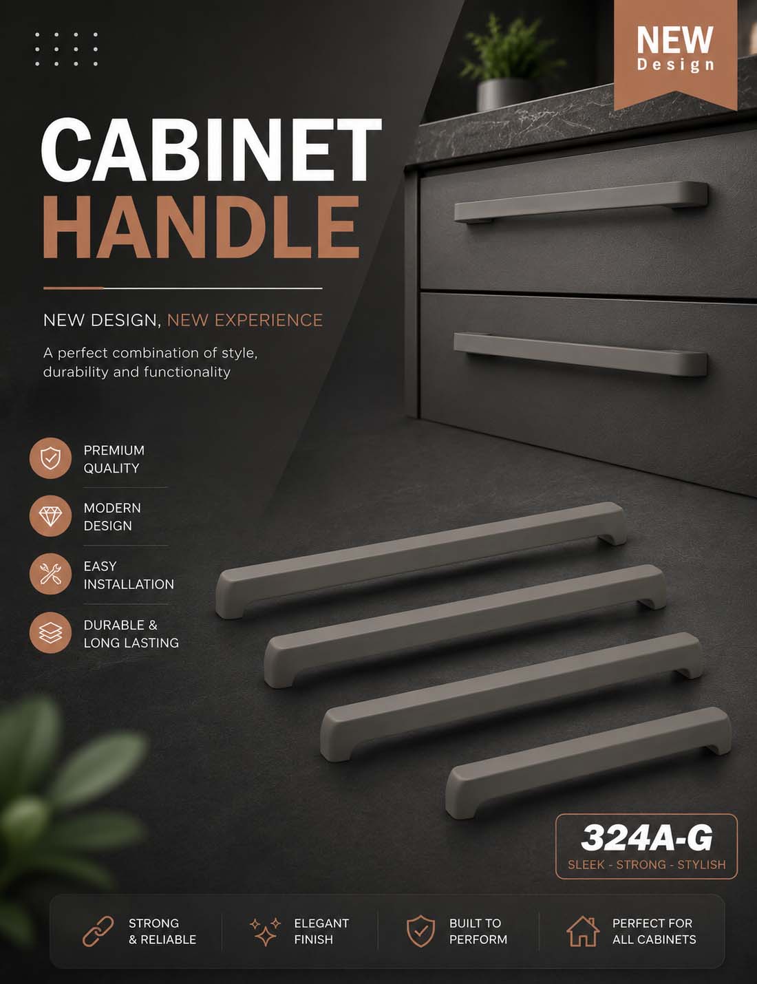دستگیره کابینتی بهریزان مدل E324A